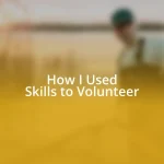 How I Used Skills to Volunteer