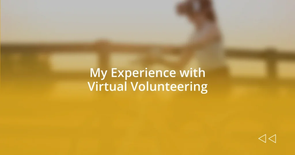 My Experience with Virtual Volunteering