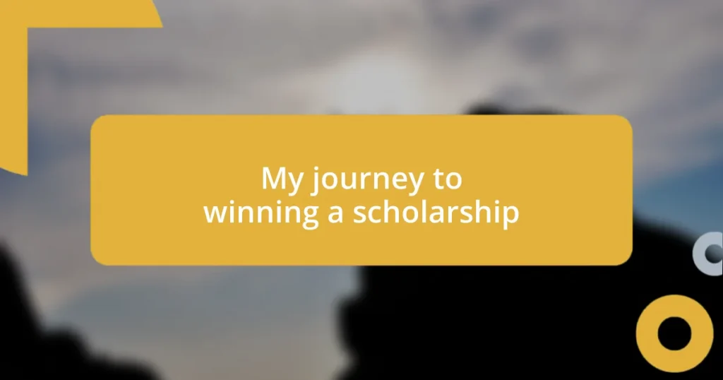 My journey to winning a scholarship