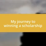 My journey to winning a scholarship