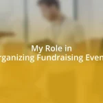 My Role in Organizing Fundraising Events