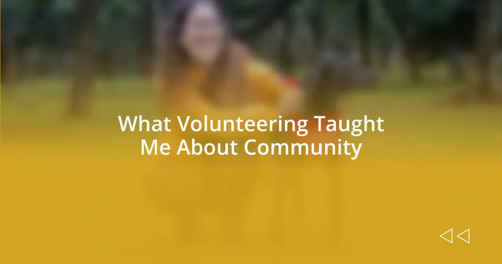 What Volunteering Taught Me About Community