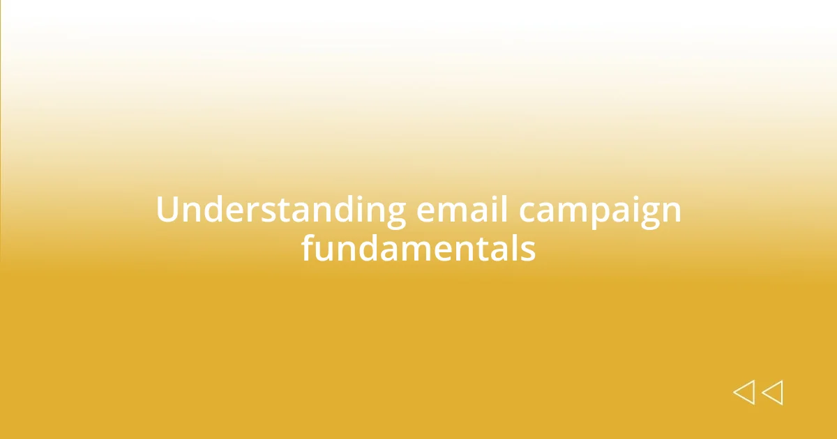 Understanding email campaign fundamentals