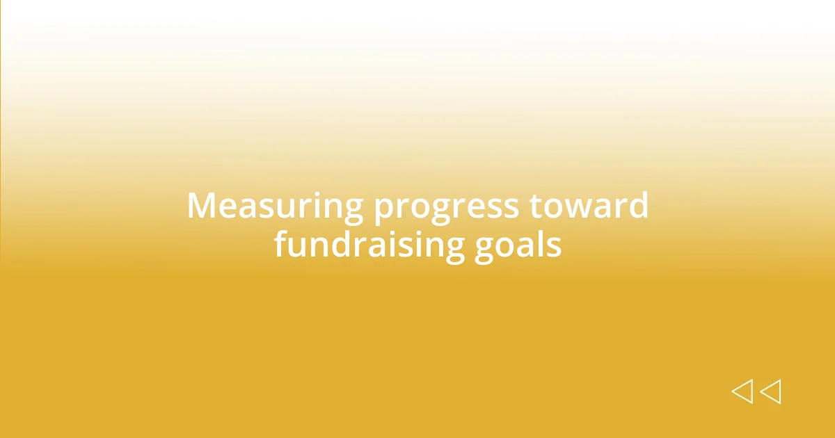 Measuring progress toward fundraising goals