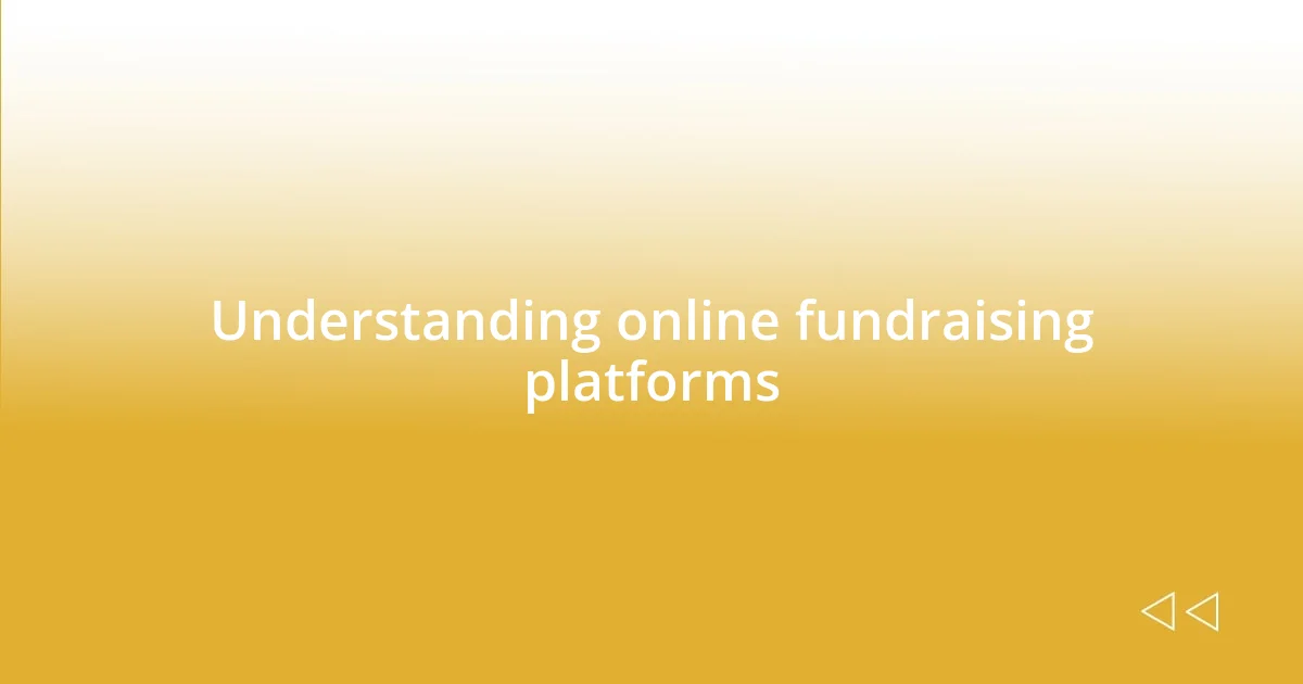 Understanding online fundraising platforms