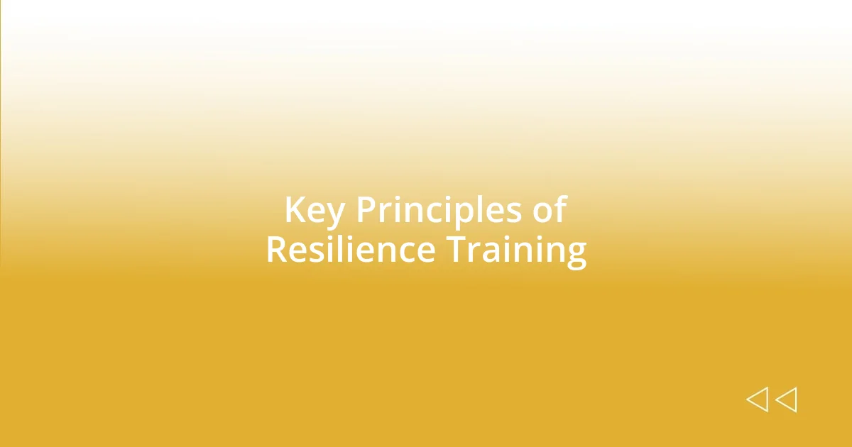 Key Principles of Resilience Training